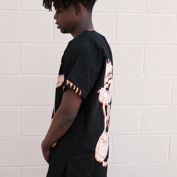 African print men danshiki  with batique work - Picture 3 of 6